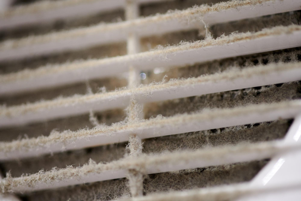 dusty air duct that needs cleaning in northern new jersey